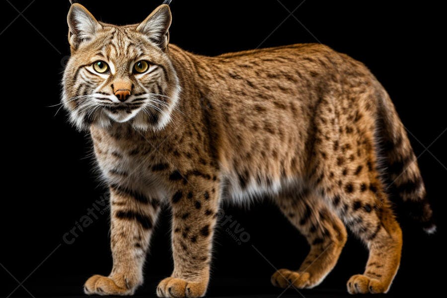 Lince-vermelho em fundo preto