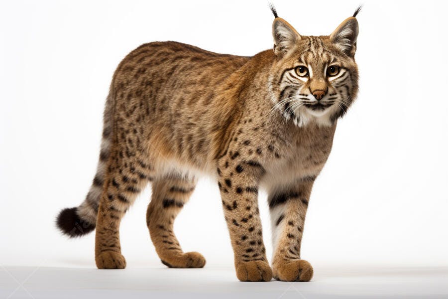 Lince em fundo branco estúdio retrato