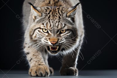 Lince em posição de alerta