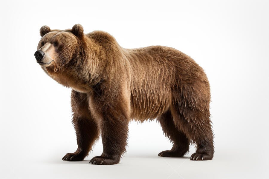Urso Pardo em fundo branco