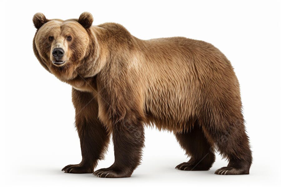 Urso marrom em fundo branco