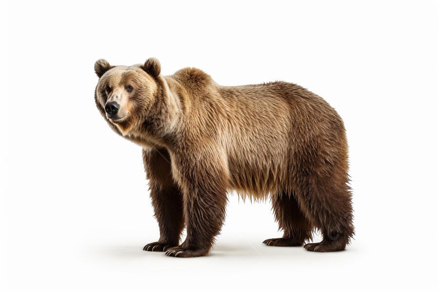 Urso marrom em fundo branco