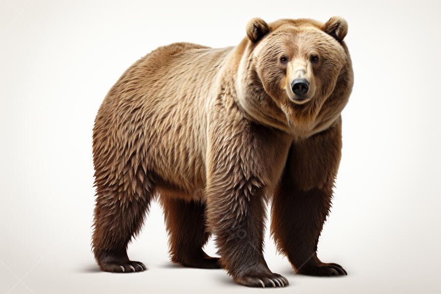 Urso marrom em fundo branco
