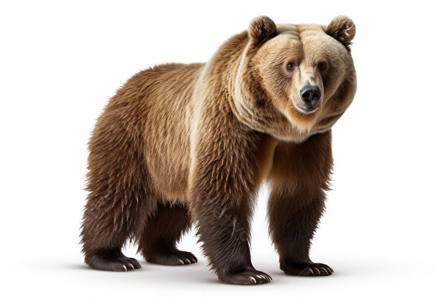 Urso marrom em fundo branco