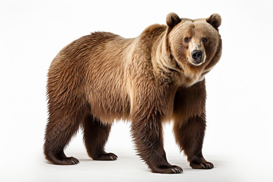 Urso marrom em fundo branco