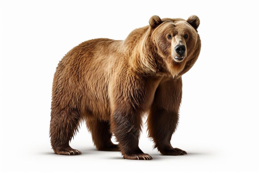 Urso marrom em fundo branco