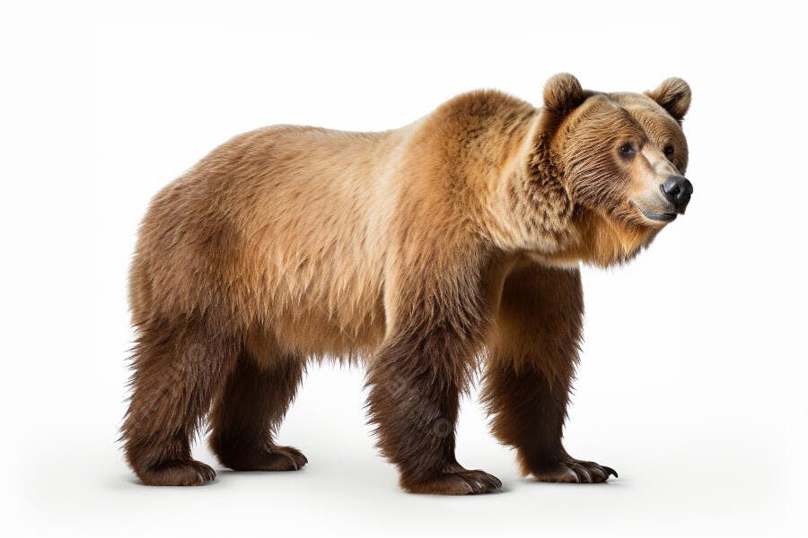 Urso marrom em fundo branco
