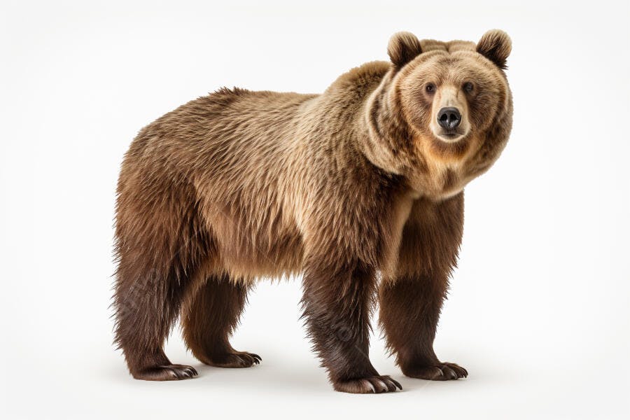 Urso marrom em fundo branco