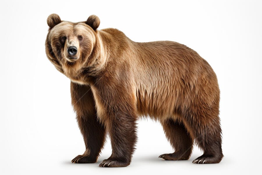 Urso marrom em fundo branco