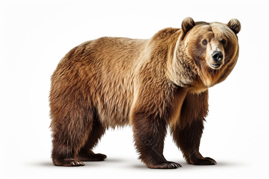 Urso marrom em fundo branco