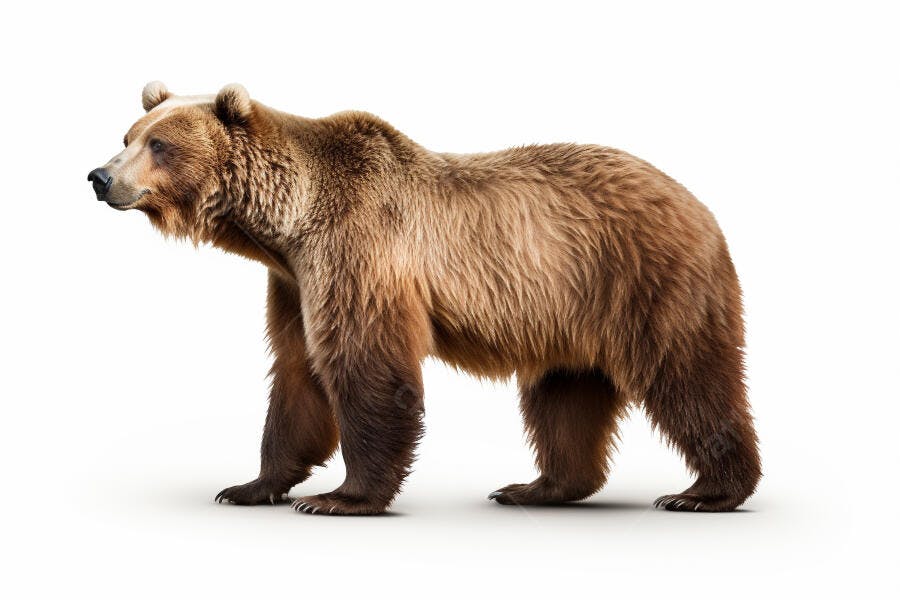 Urso marrom em fundo branco