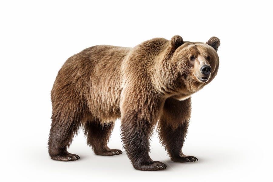 Urso marrom em fundo branco