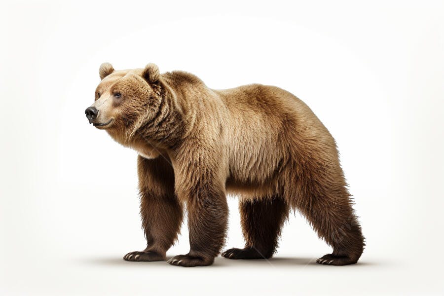 Urso marrom em fundo branco