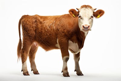 Vaca isolada em fundo