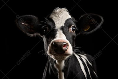 Vaca isolada em fundo