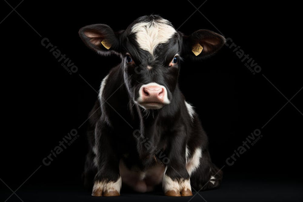 Vaca isolada em fundo