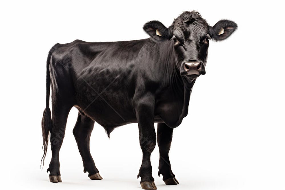 Vaca isolada em fundo