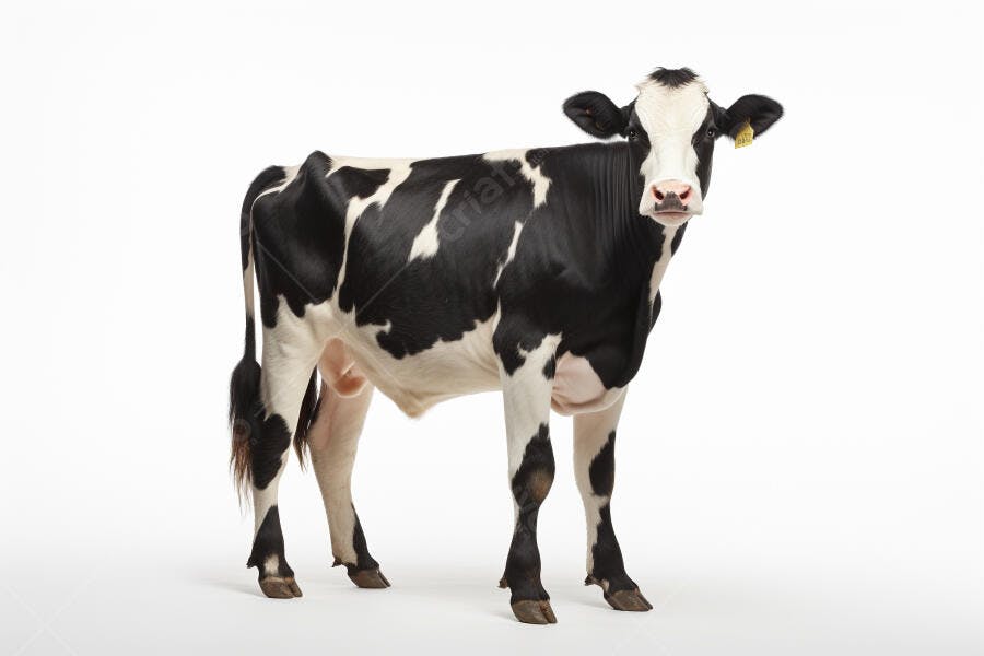 Vaca Holstein adulta fundo branco