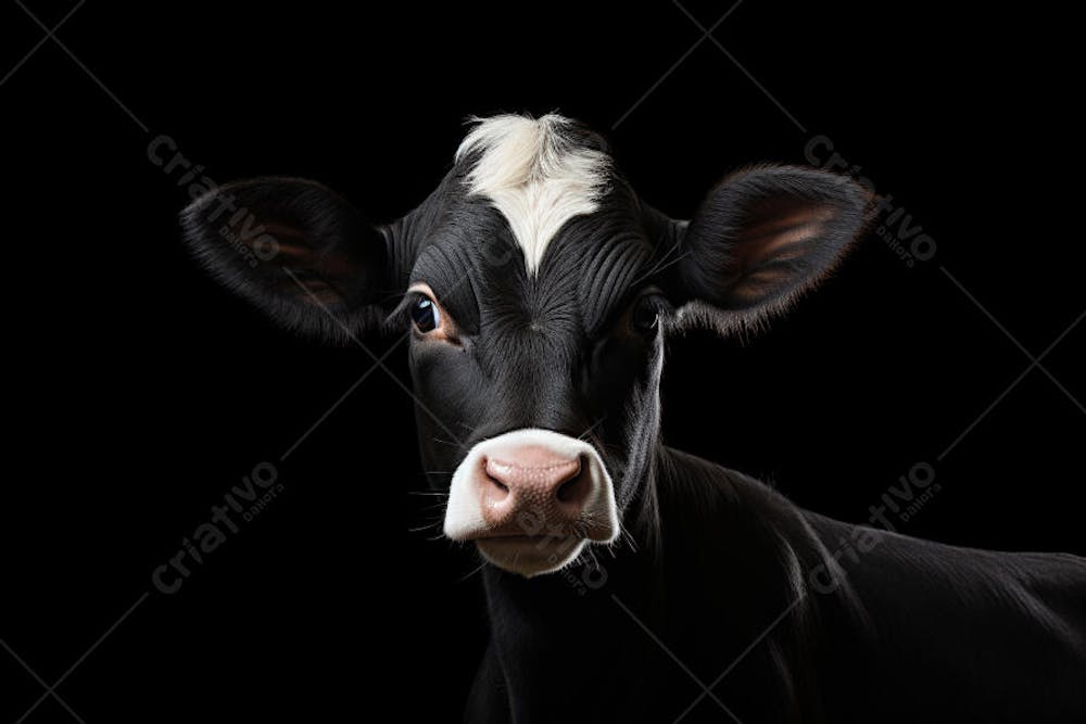 Vaca isolada em fundo