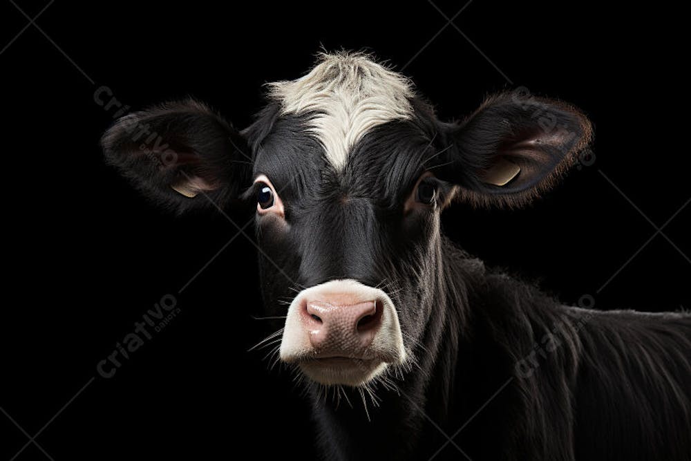 Vaca isolada em fundo