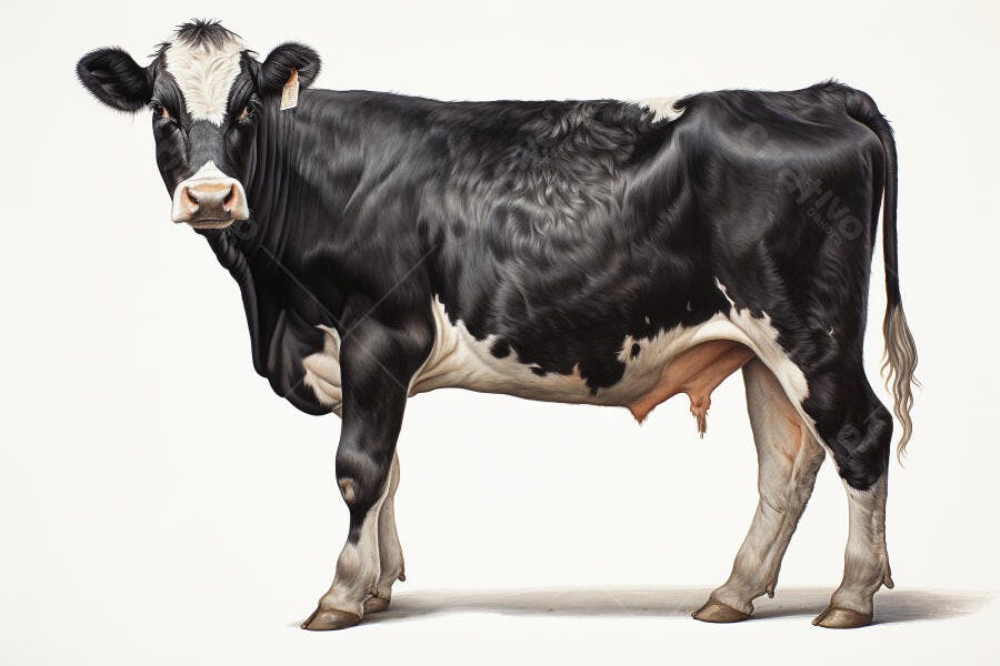 Vaca Holstein Preto e Branco retrato