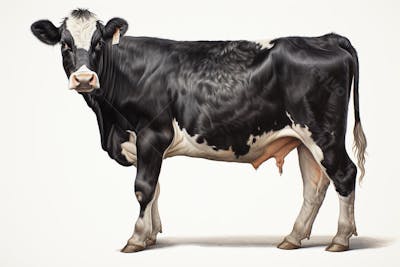 Vaca isolada em fundo