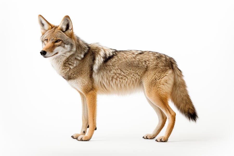 Coyote em fundo branco estúdio