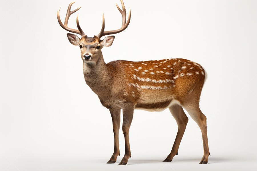 Cervo Sika Marrom com Manchas Brancas