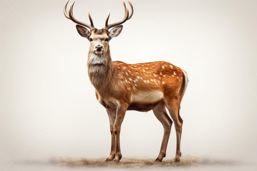 Cervo Sika Marrom com Manchas Brancas