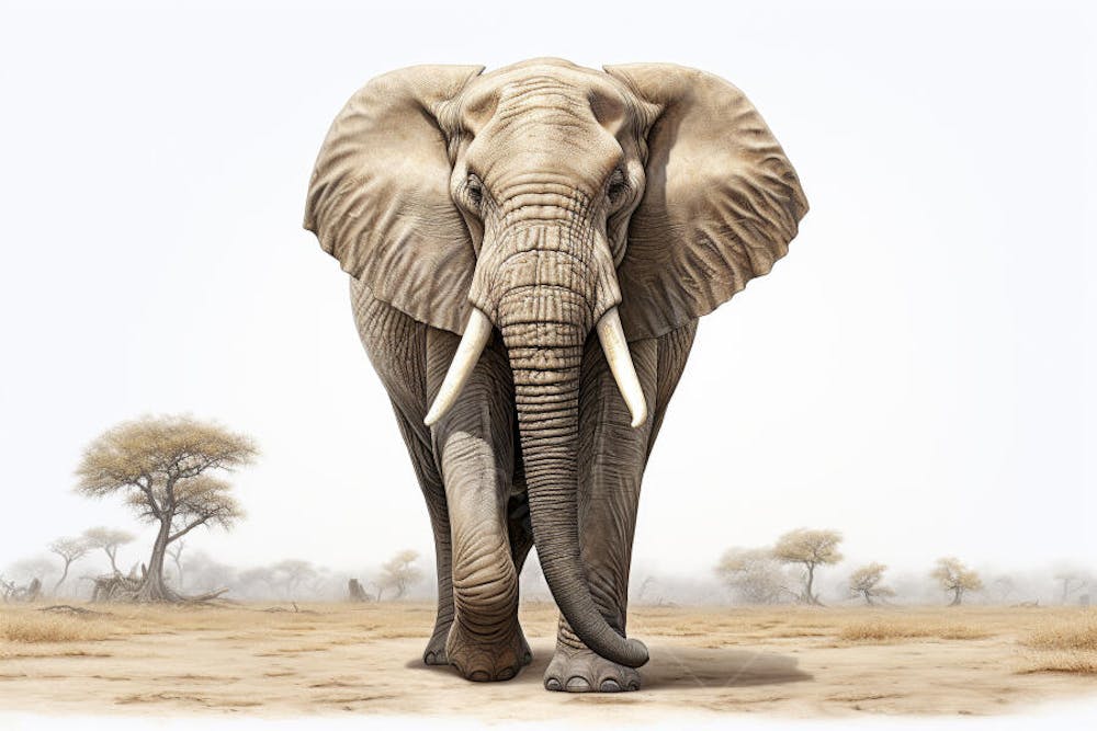 Elefante isolado sobre fundo branco