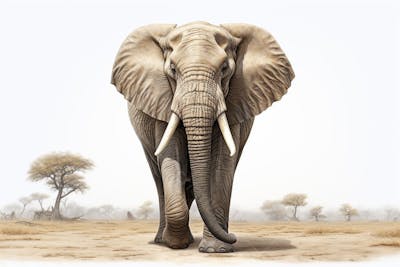 Elefante isolado sobre fundo branco
