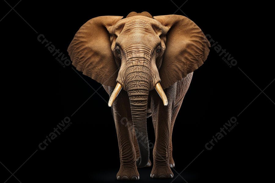 Elefante Africano fundo preto