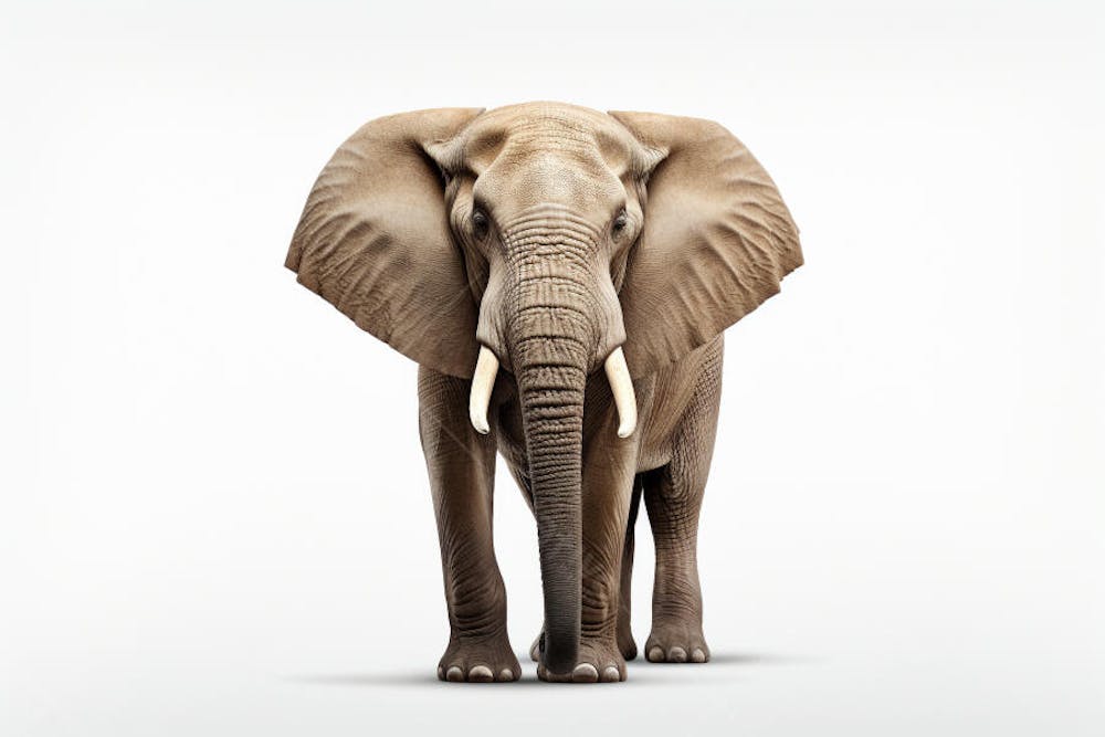 Elefante isolado sobre fundo branco