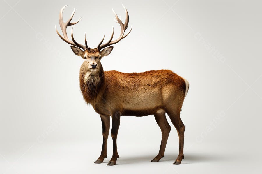 Cervo vermelho majestoso em fundo claro