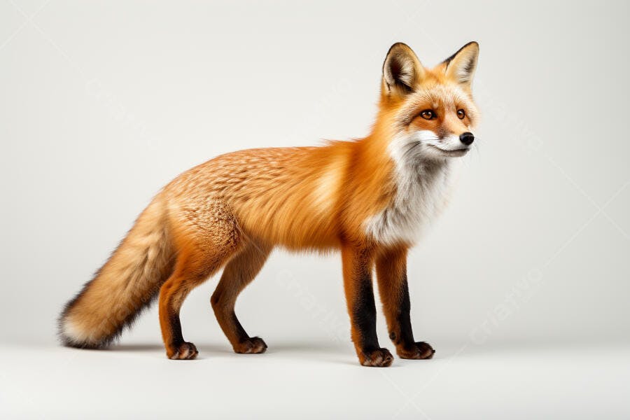 Raposa Vermelha em fundo branco