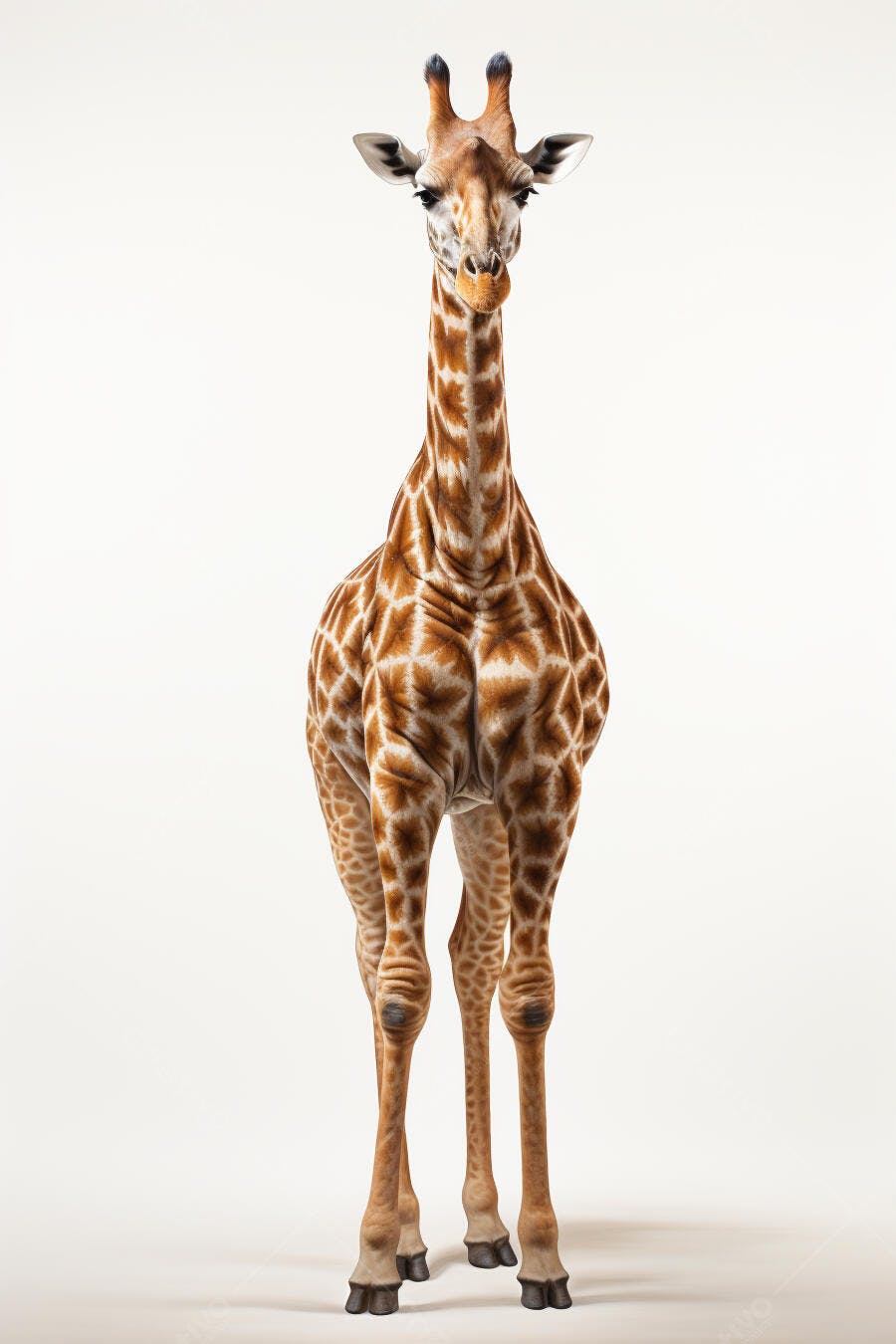 Girafa em fundo branco retrato