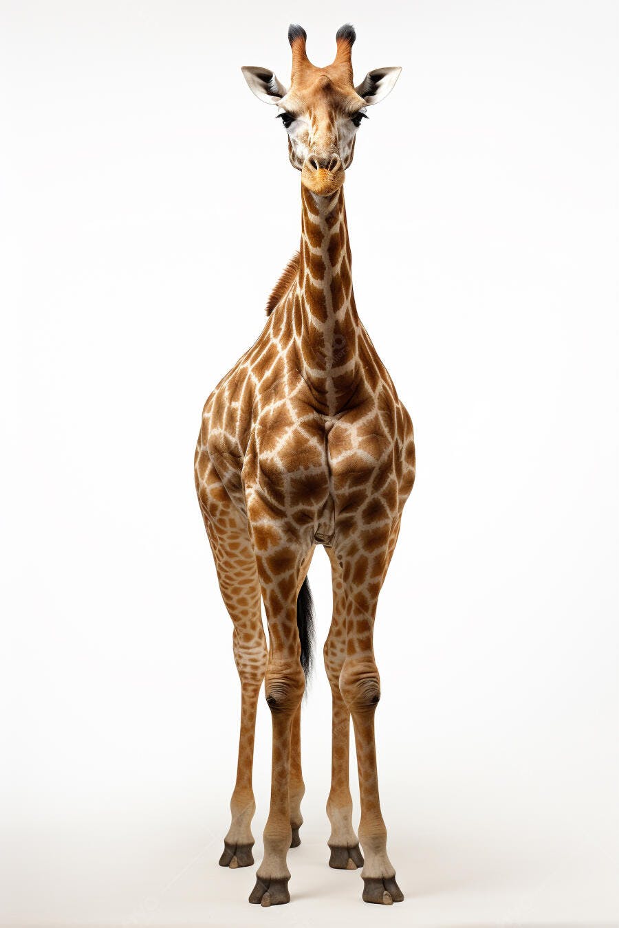 Girafa em fundo branco retrato