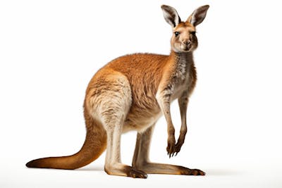 Canguru sobre fundo branco – símbolo da fauna australiana
