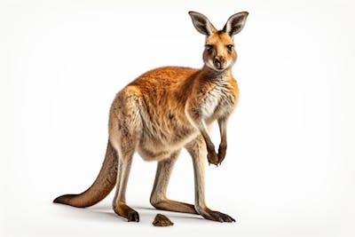 Canguru sobre fundo branco – símbolo da fauna australiana