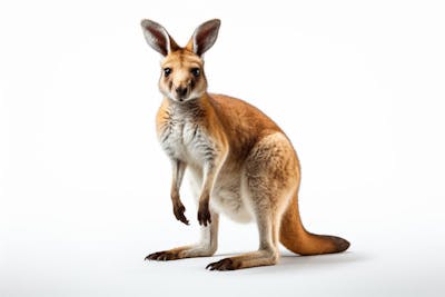 Canguru sobre fundo branco – símbolo da fauna australiana