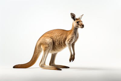 Canguru sobre fundo branco – símbolo da fauna australiana