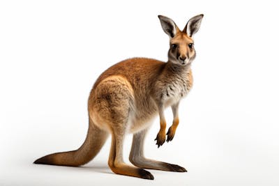 Canguru sobre fundo branco – símbolo da fauna australiana