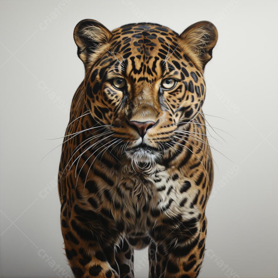 Leopardo Negro Marrom Olhando para a Câmera