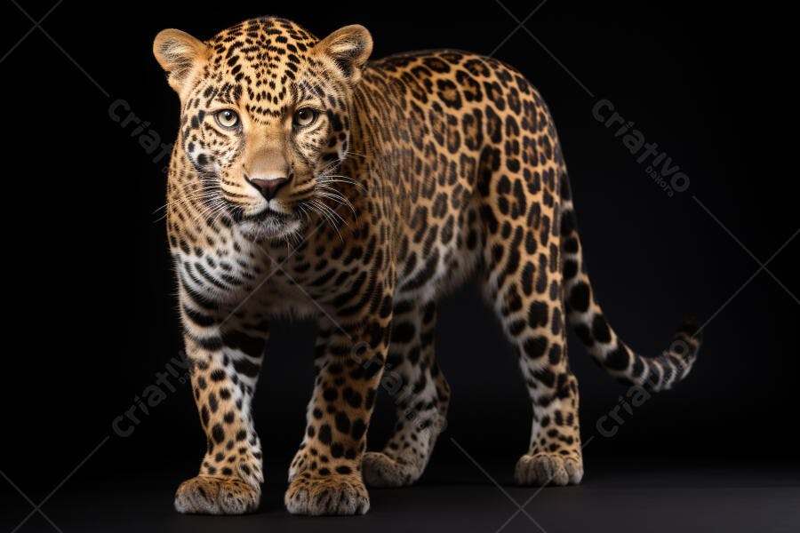 Leopardo em fundo preto elegante
