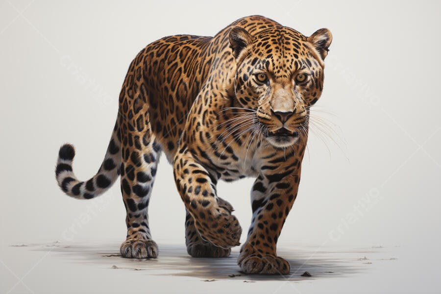 Jaguar caminhando fundo claro