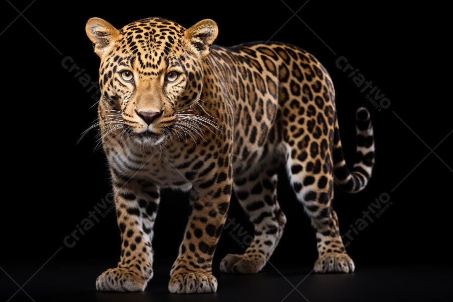 Jaguar em fundo preto retrato