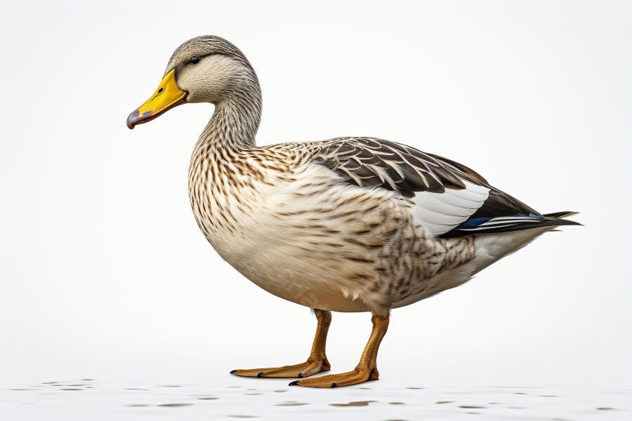 Pato Marrom e Branco em fundo branco