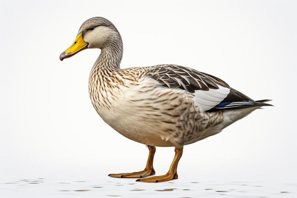 Pato-real sobre fundo branco - Mallard