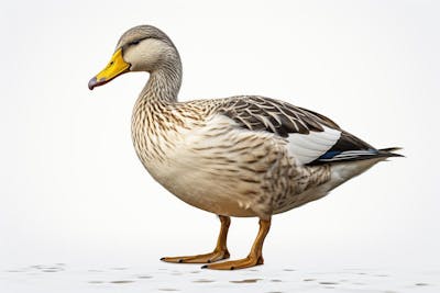 Pato-real sobre fundo branco - Mallard
