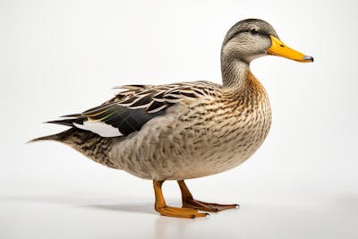 Pato-real sobre fundo branco - Mallard